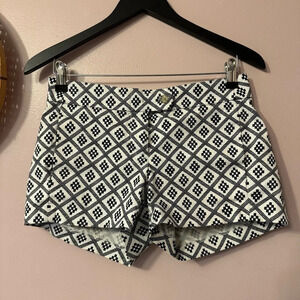 J Crew Geometric Print Chino Shorts Stretch  Women Size 0